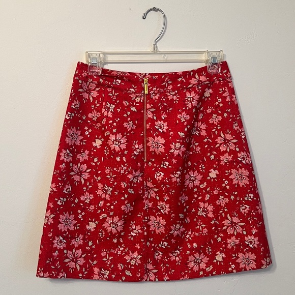 NWT! Julie Brown NYC Red Floral suit / mini skirt set. Gold thread. Sz Small ♥️ - Picture 11 of 11